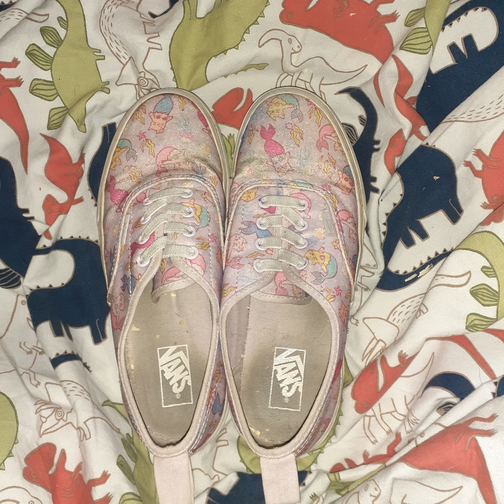 Sparkle kids vans cat mermaids